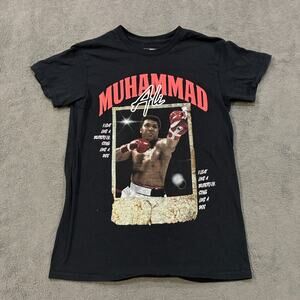 Muhammad Ali Polaroid Black Graphic Print Short Sleeve Tee T-Shirt Youth Size M